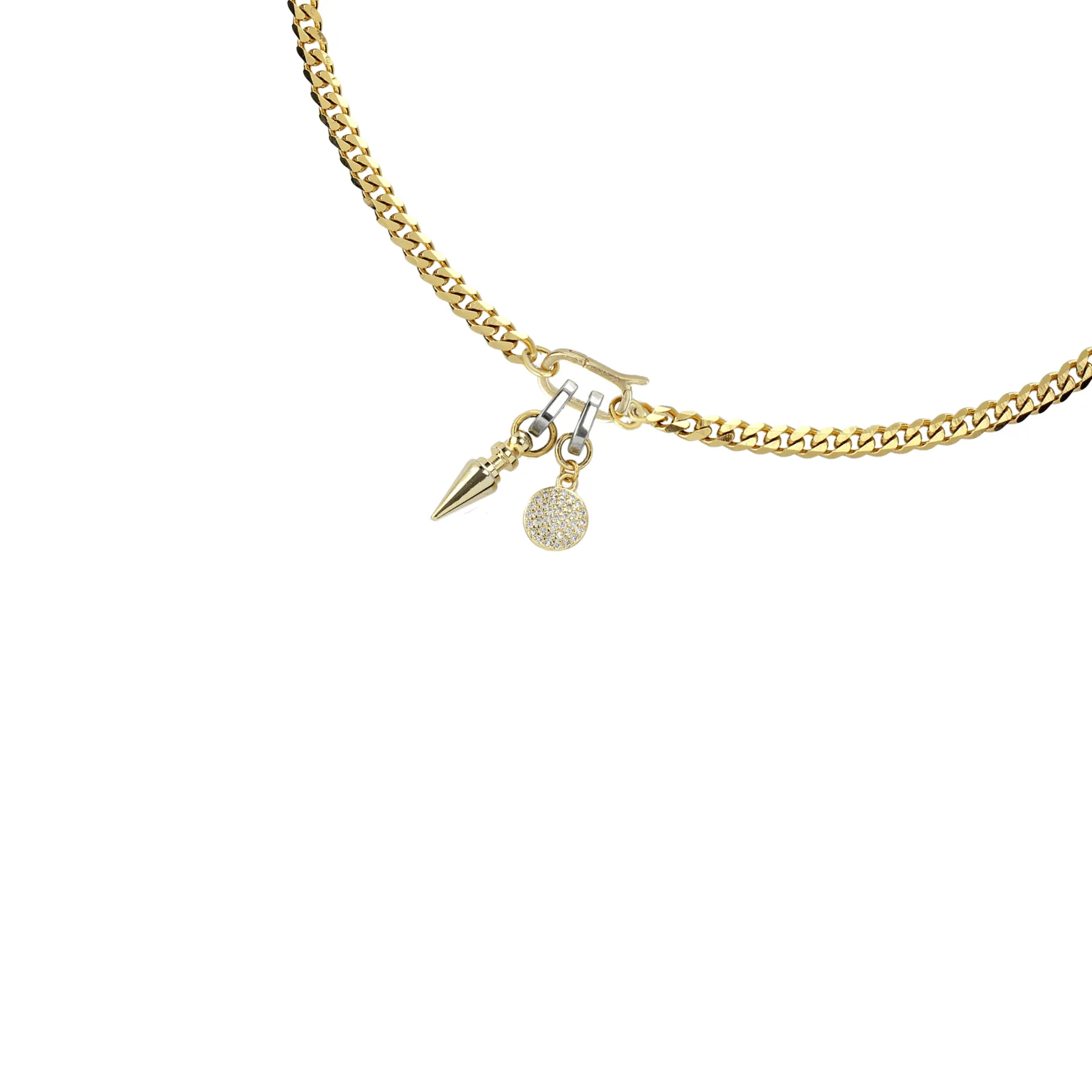 LINK CUBAN LIGHTNING CHARM NECKLACE