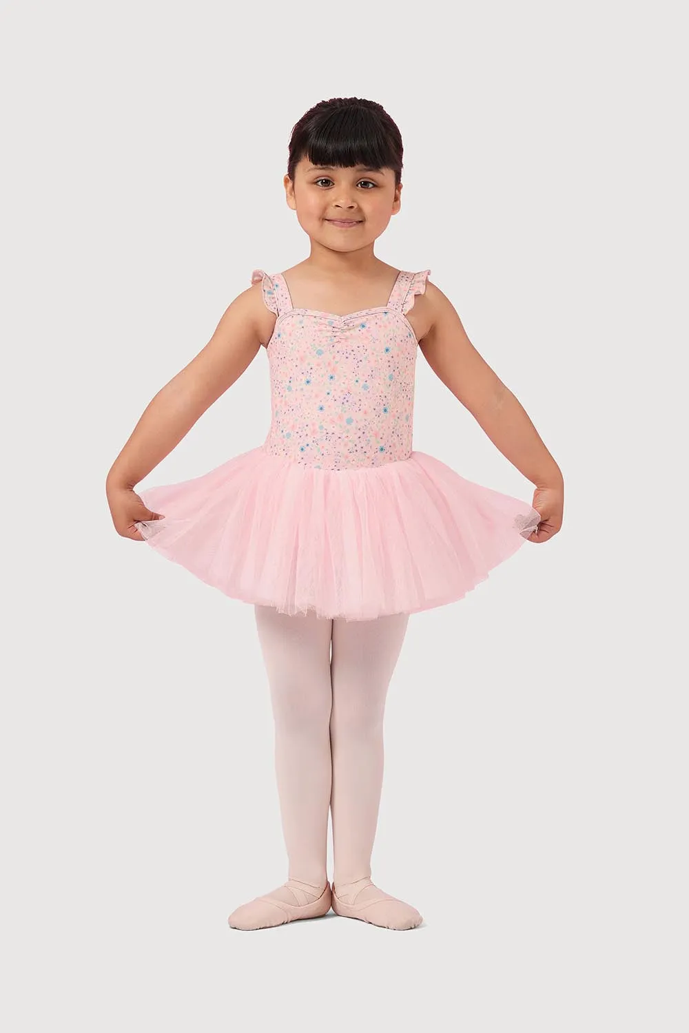 LM51240G - Mirella Ditsy Floral Frill Strap Girls Tutu Dress