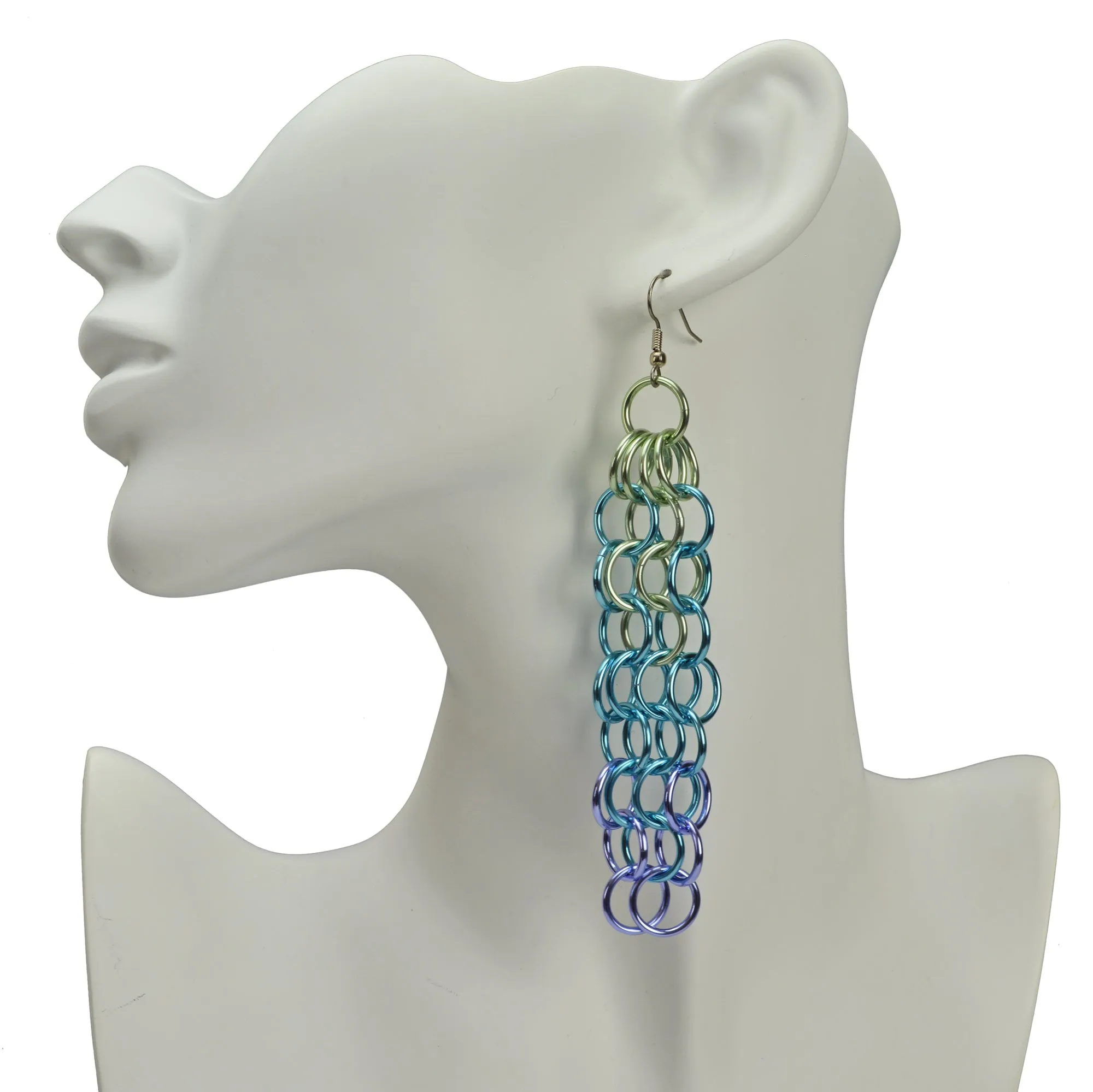 Long Mesh Earrings - Cosmic Unicorn