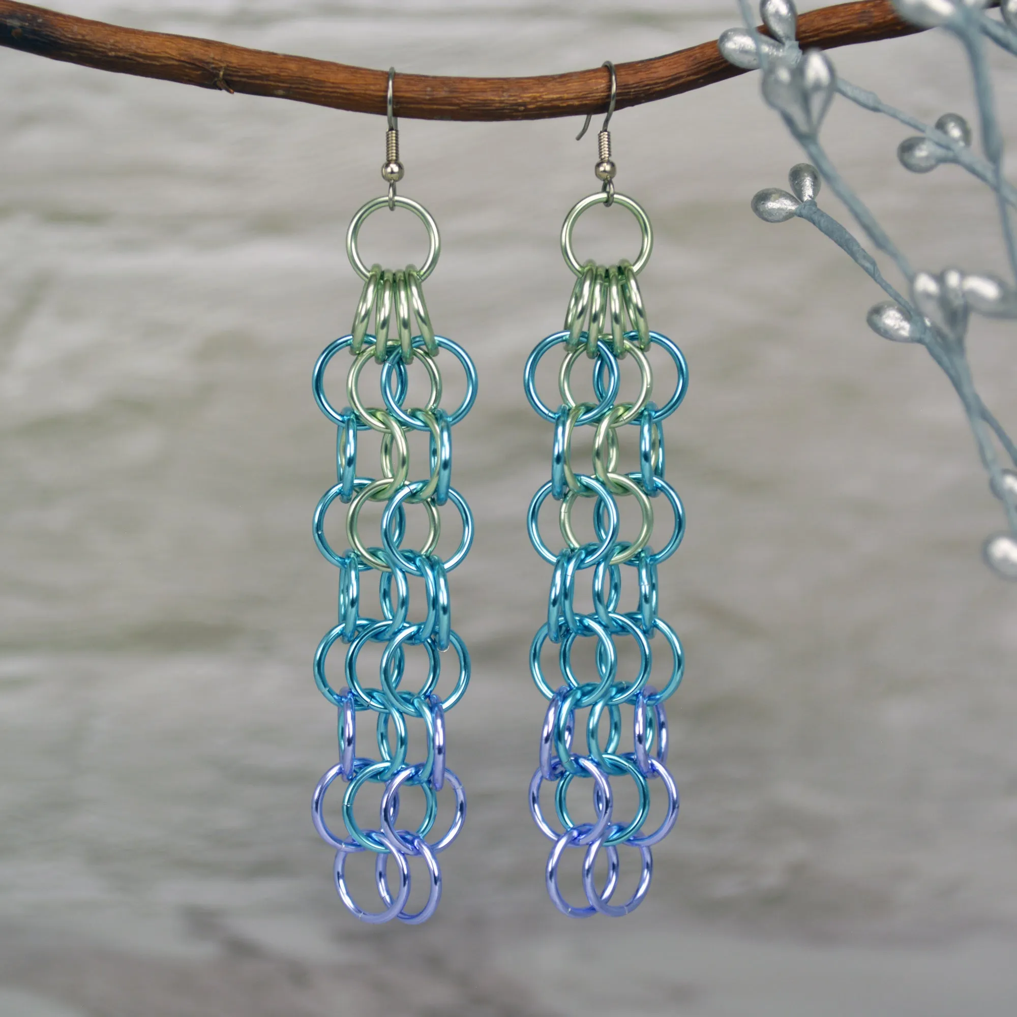 Long Mesh Earrings - Cosmic Unicorn