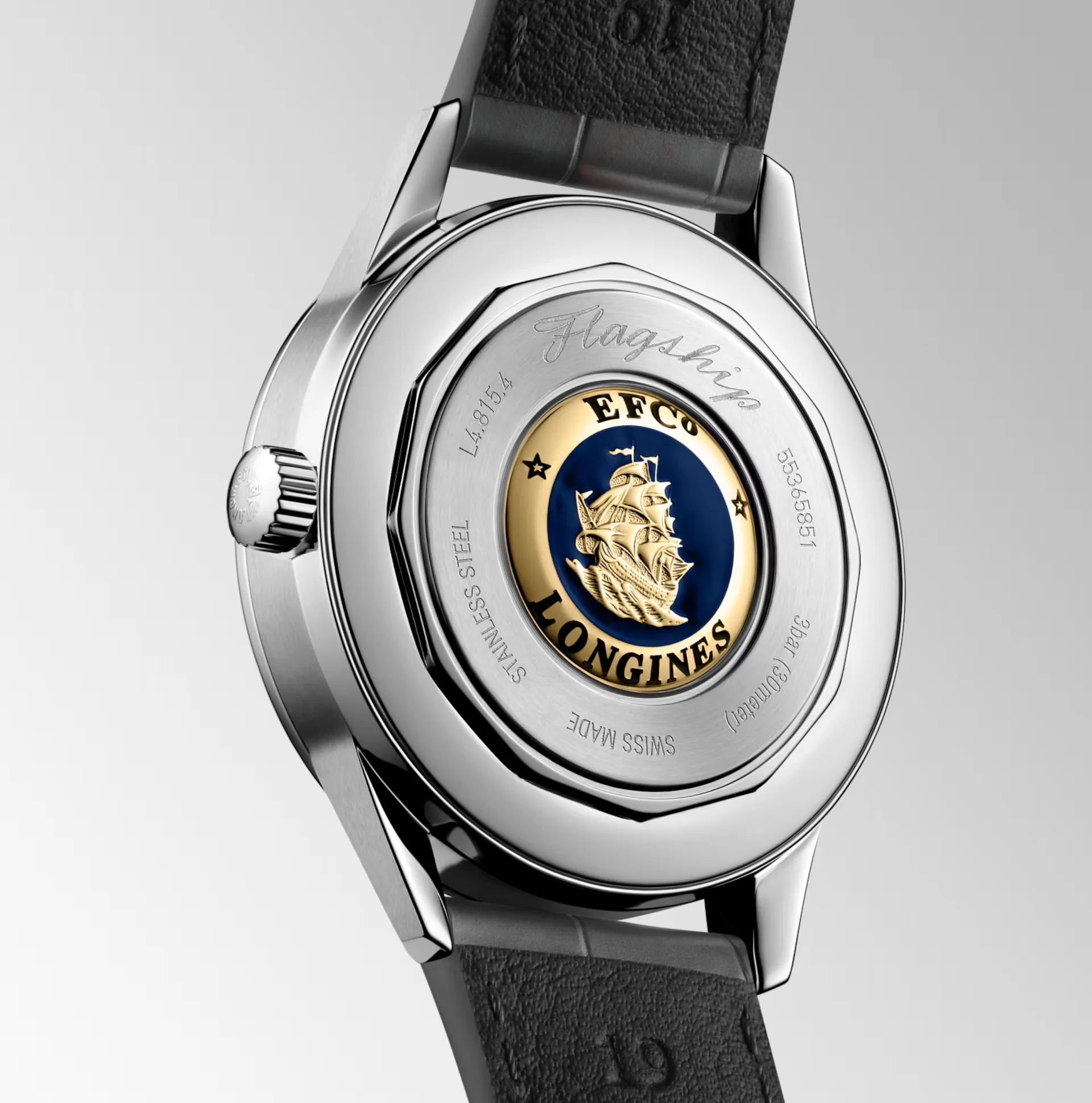 Longines Flagship Heritage 38.50mm Watch with Black Leather Strap
