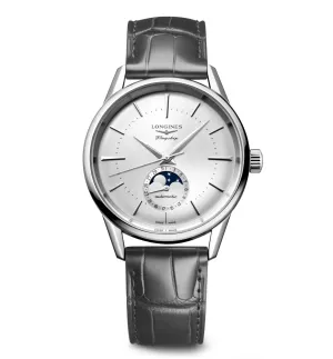 Longines Flagship Heritage 38.50mm Watch with Black Leather Strap