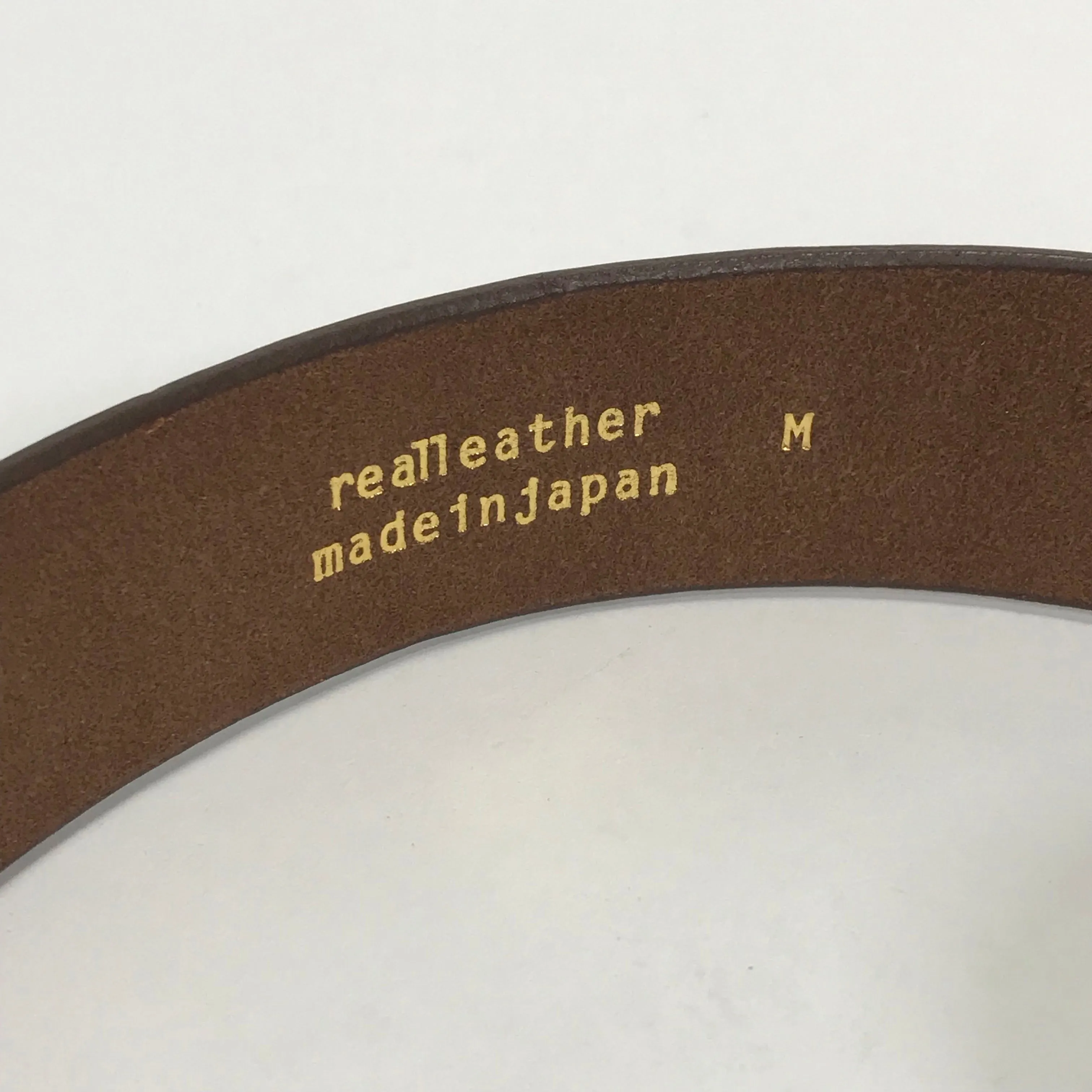 [M] DS! A Bathing Ape Bape Embossed Camo Leather Belt Brown/Gold