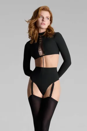 Maison Close Nuit Infinie High Waist Tanga With Suspenders