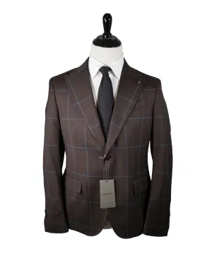 MANUEL RITZ - Wide Peak Lapel Bold Windowpane Suit - 40S