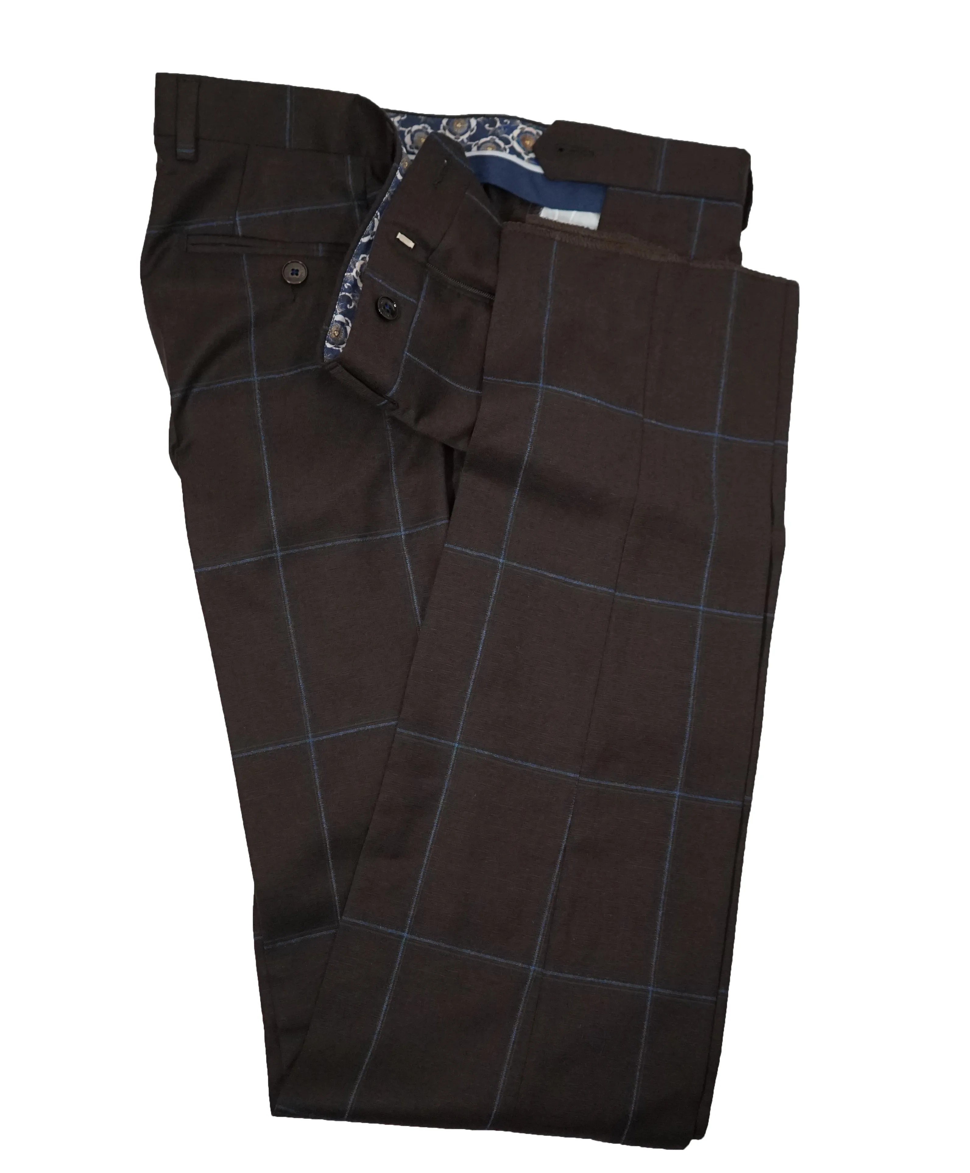 MANUEL RITZ - Wide Peak Lapel Bold Windowpane Suit - 40S