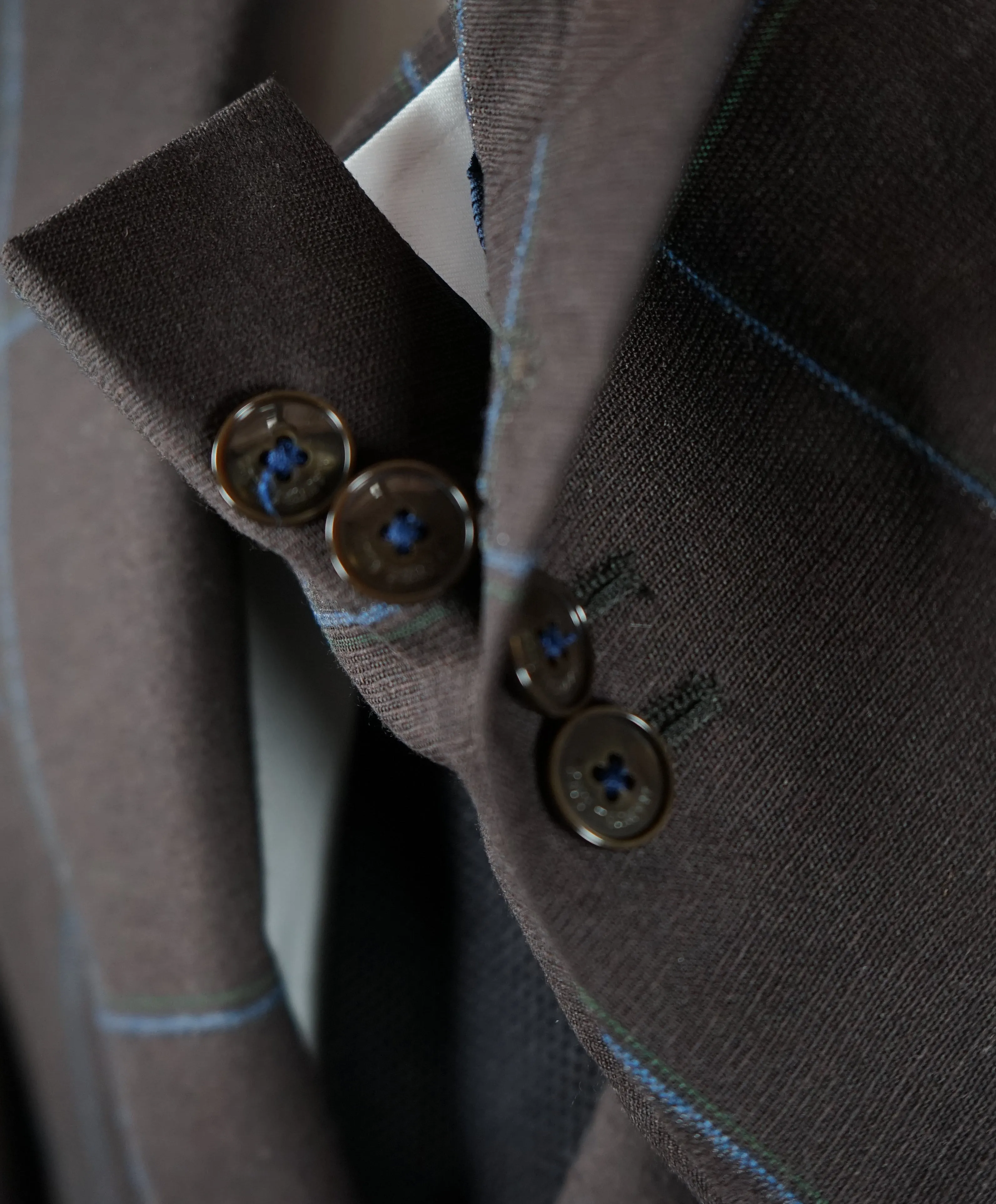 MANUEL RITZ - Wide Peak Lapel Bold Windowpane Suit - 40S