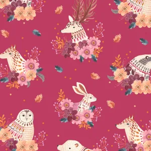 Maple Woods, Animal Portraits in Raspberry