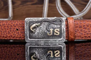 Mason B Fish Initials Trophy Buckle