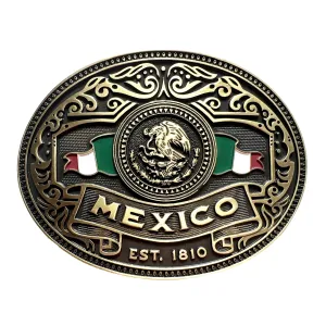 Mexico Flag Heritage Buckle