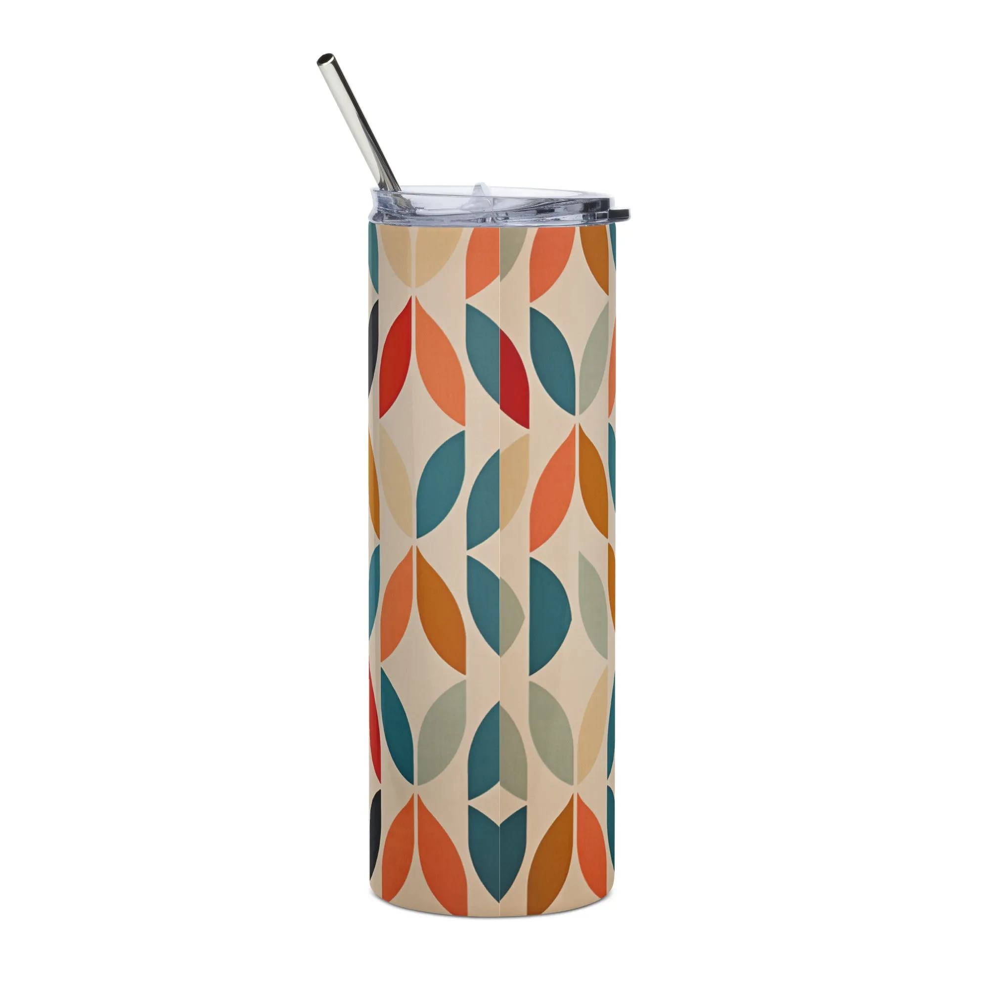 Mid-Century Teardrop 20 oz Insulated Stainless Steel Tumbler with Metal Straw