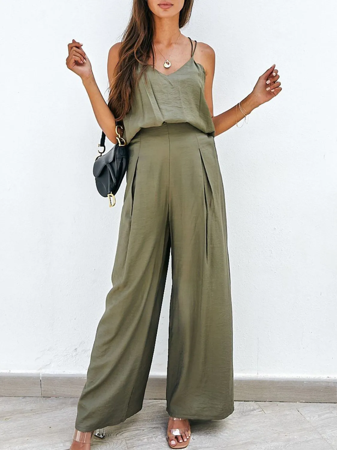 Milla Spaghetti Strap Cami and Wide Leg Pants Set