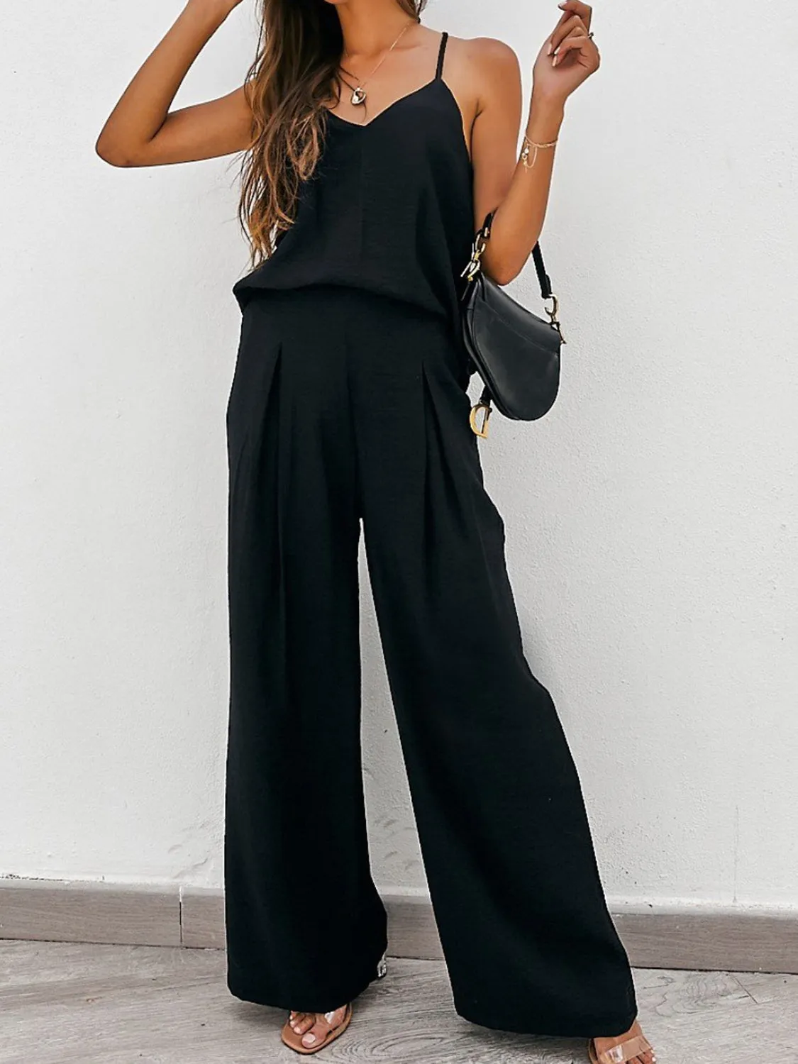 Milla Spaghetti Strap Cami and Wide Leg Pants Set