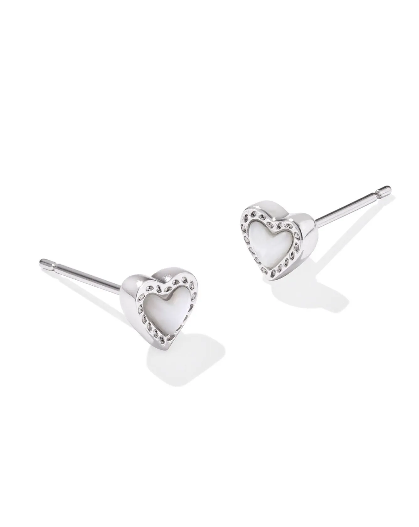 Mini Ari Heart Stud Earring - Silver MOP