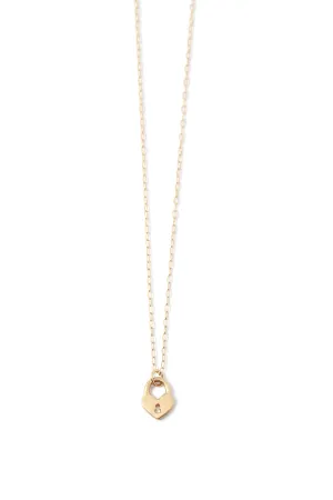 Mini Heart-Shaped Lock Necklace by Luana Coonen