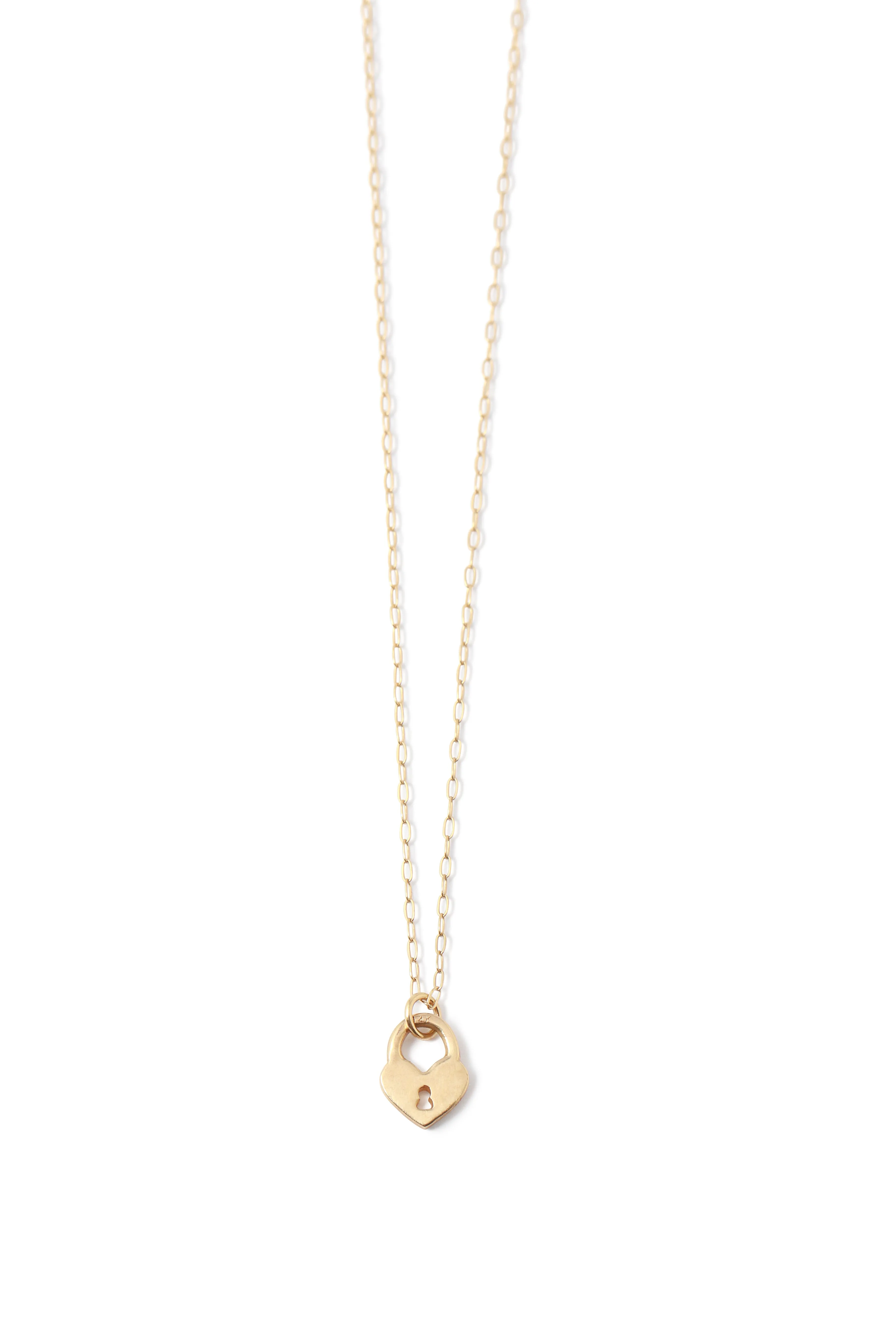 Mini Heart-Shaped Lock Necklace by Luana Coonen
