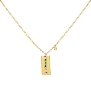 Mini Pavé Dog Tag Necklace