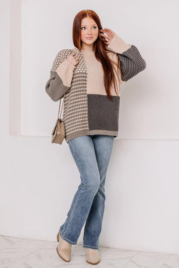 Mixed Signals Color Block Sweater