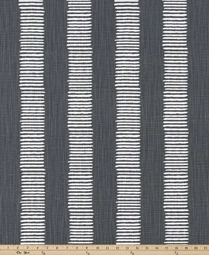 Modern Single Fold Valance in Dash Print of Grey and White or Yellow and White on Premium Cotton Linen, Fully Lined, Custom Made Curtains