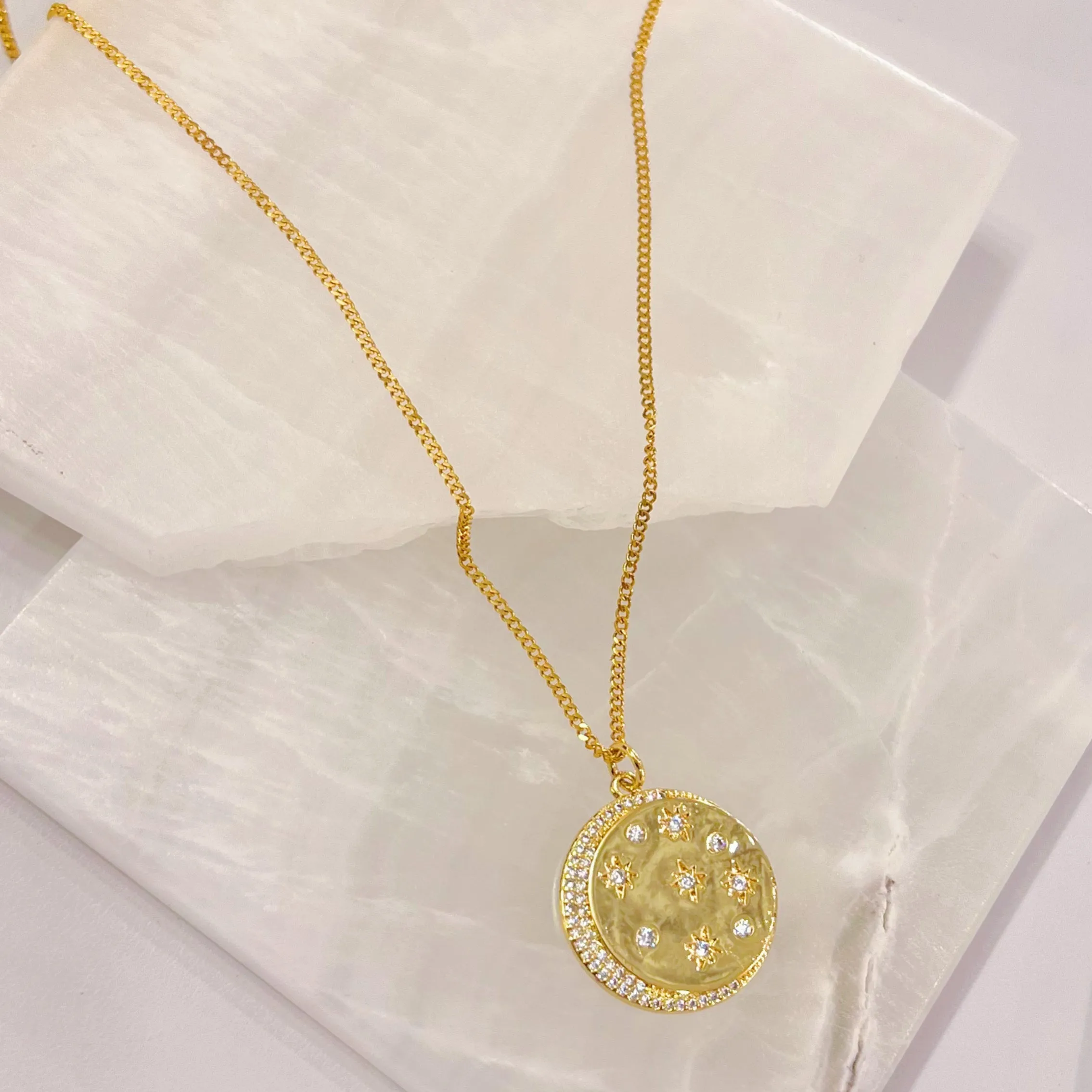 MOON & STARS COIN necklace