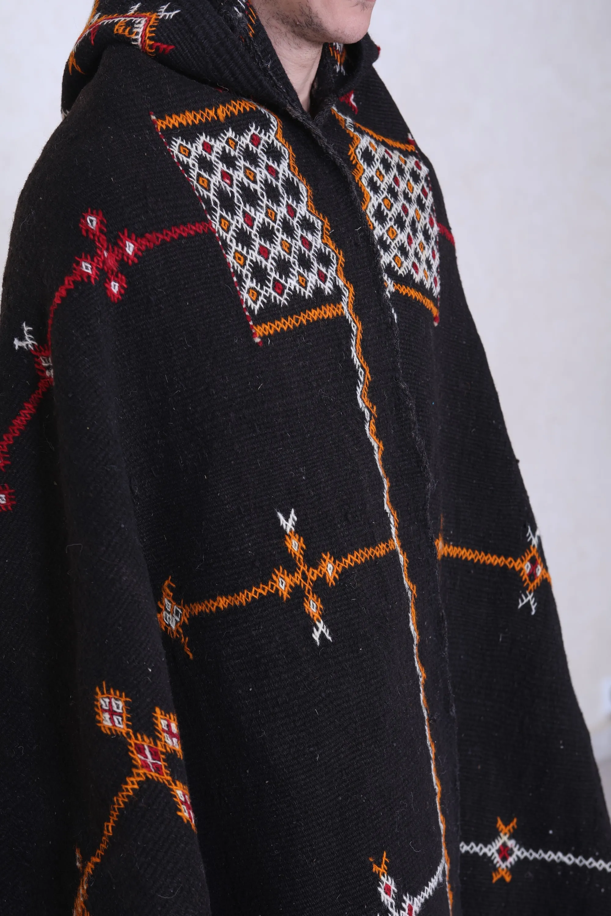 Moroccan Vintage Cape - Handmade Berber Wool Cape