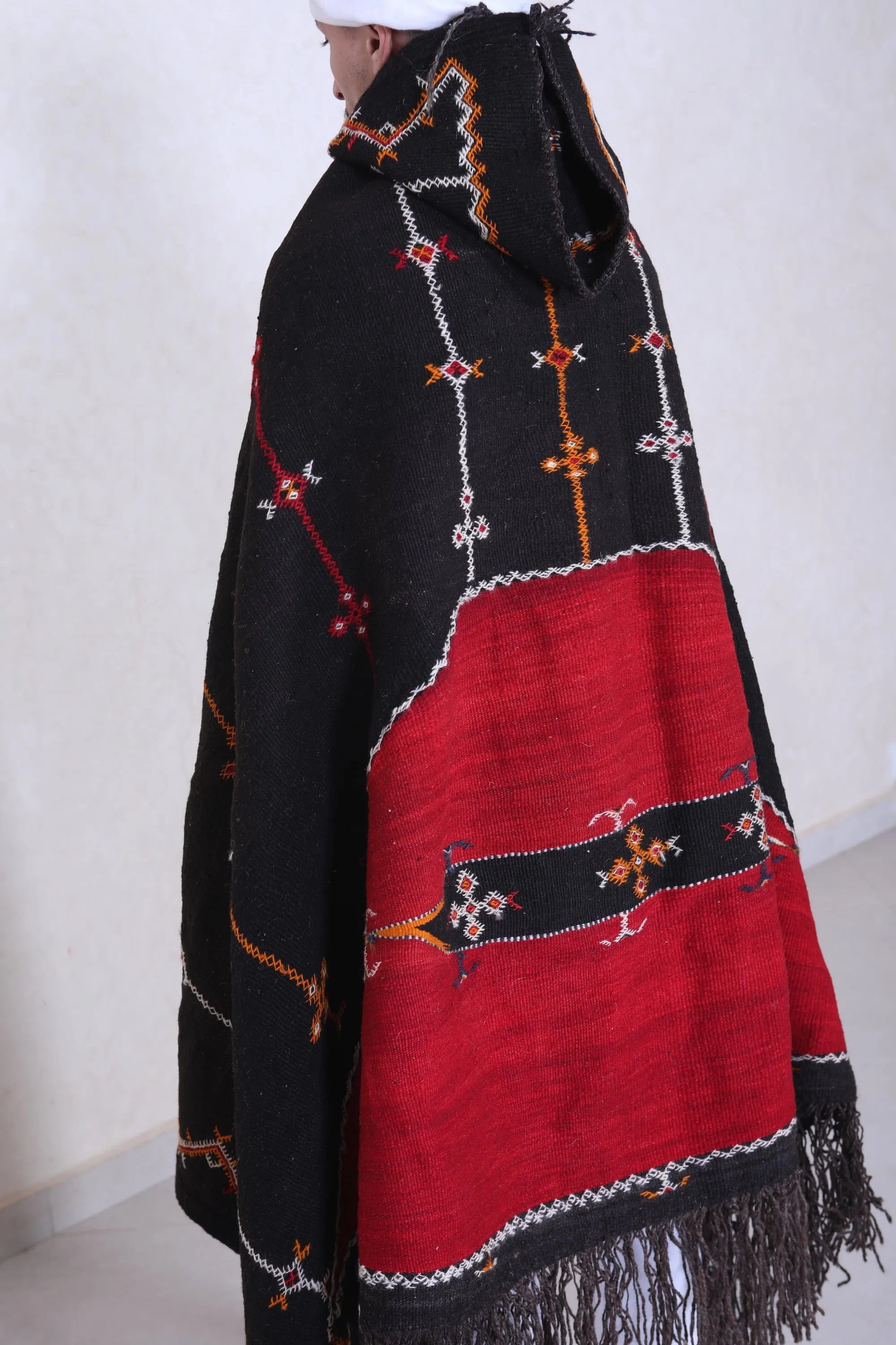 Moroccan Vintage Cape - Handmade Berber Wool Cape