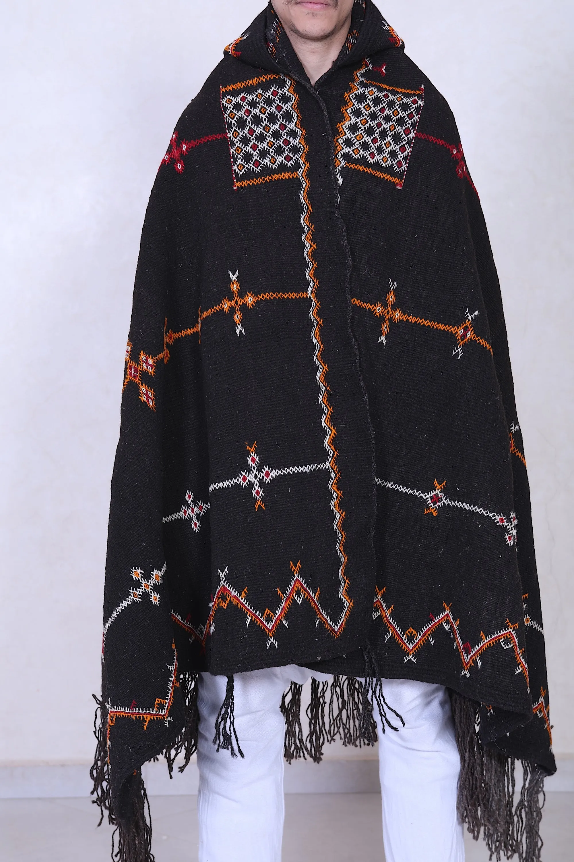 Moroccan Vintage Cape - Handmade Berber Wool Cape