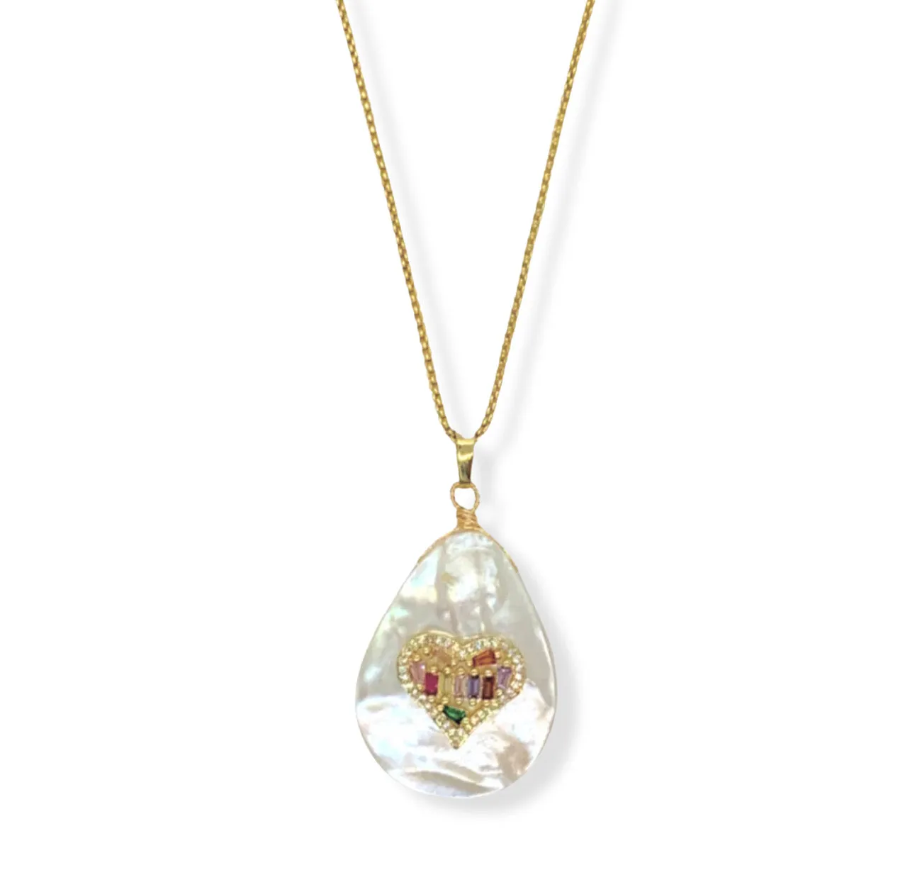 MOTHER OF PEARL HEART necklace