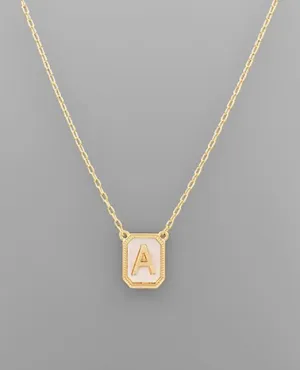 Mother of Pearl Initial Necklace