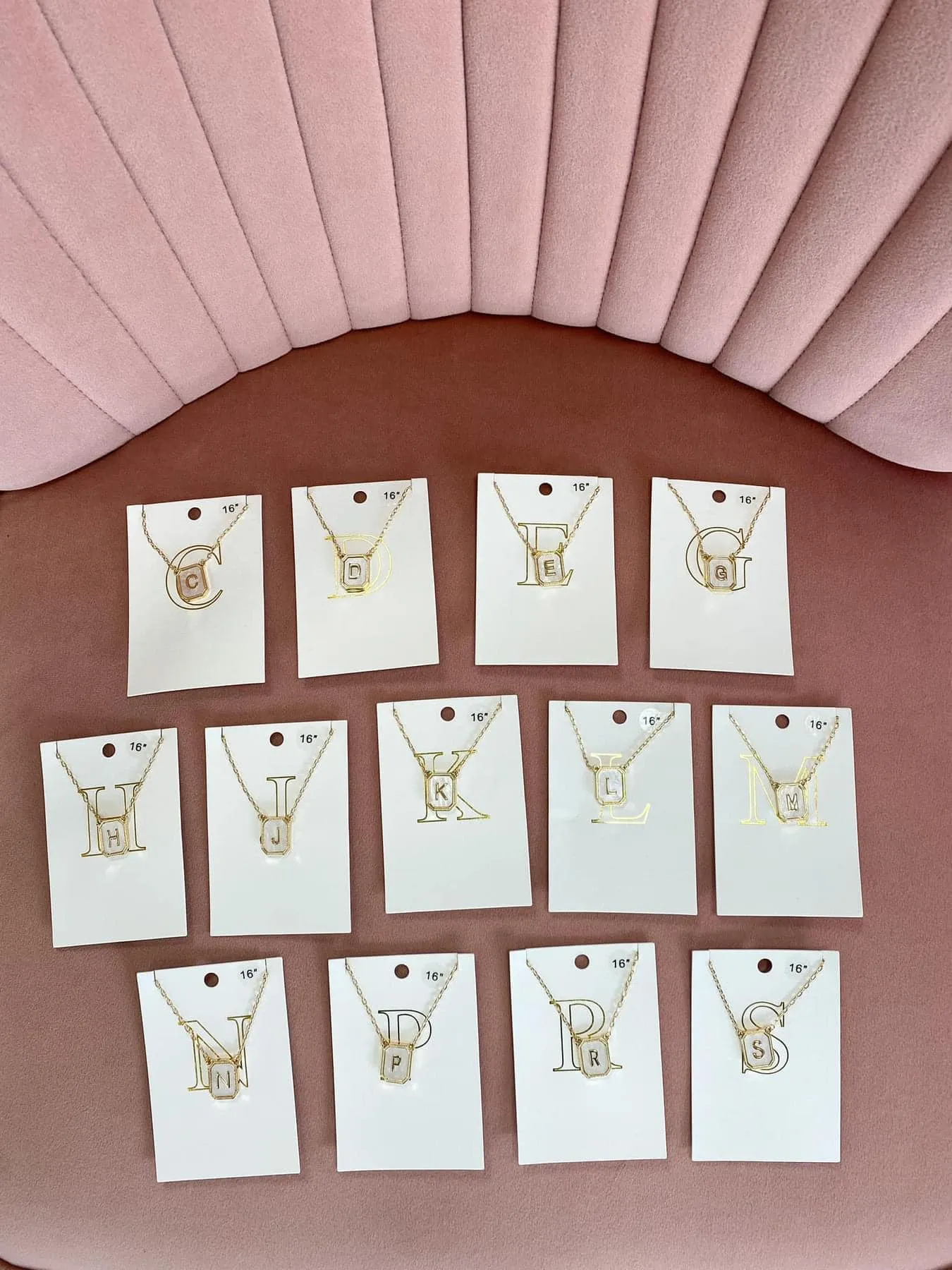 Mother of Pearl Initial Necklace