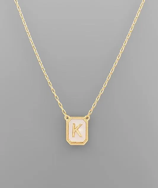Mother of Pearl Initial Necklace