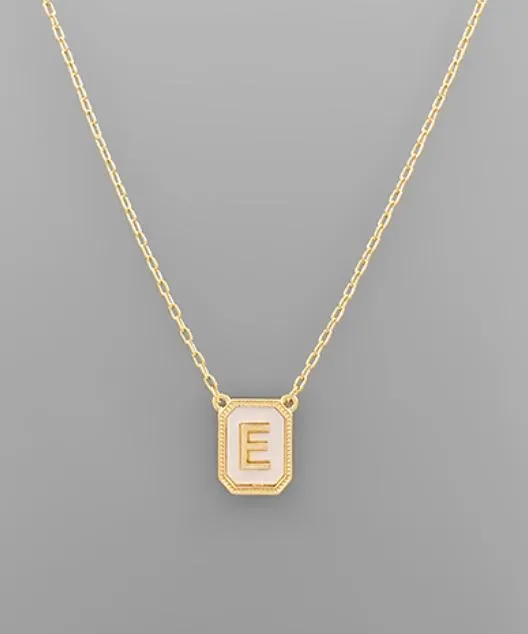 Mother of Pearl Initial Necklace