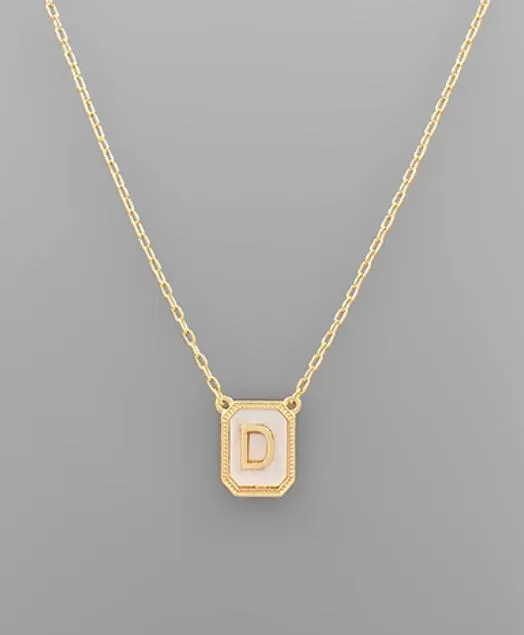 Mother of Pearl Initial Necklace