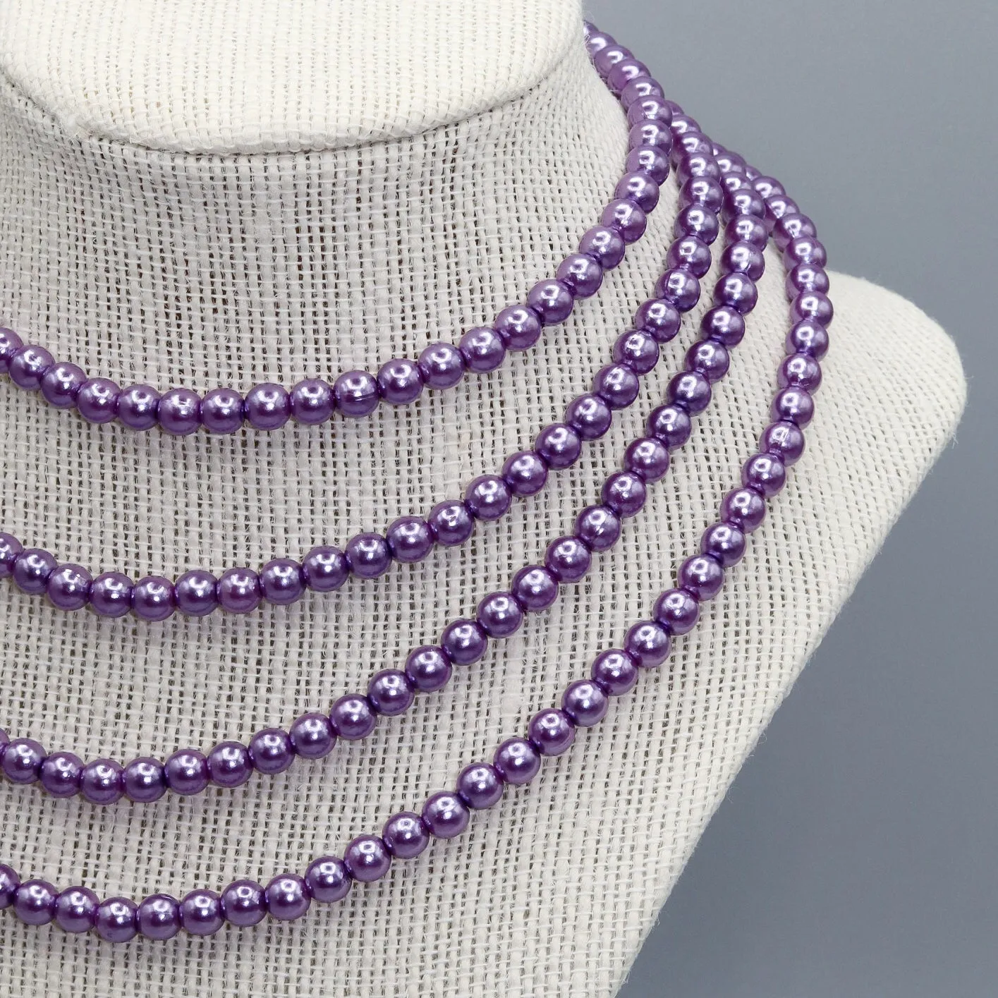 MTO | Necklace | Dainty Faux Pearl | Lavender