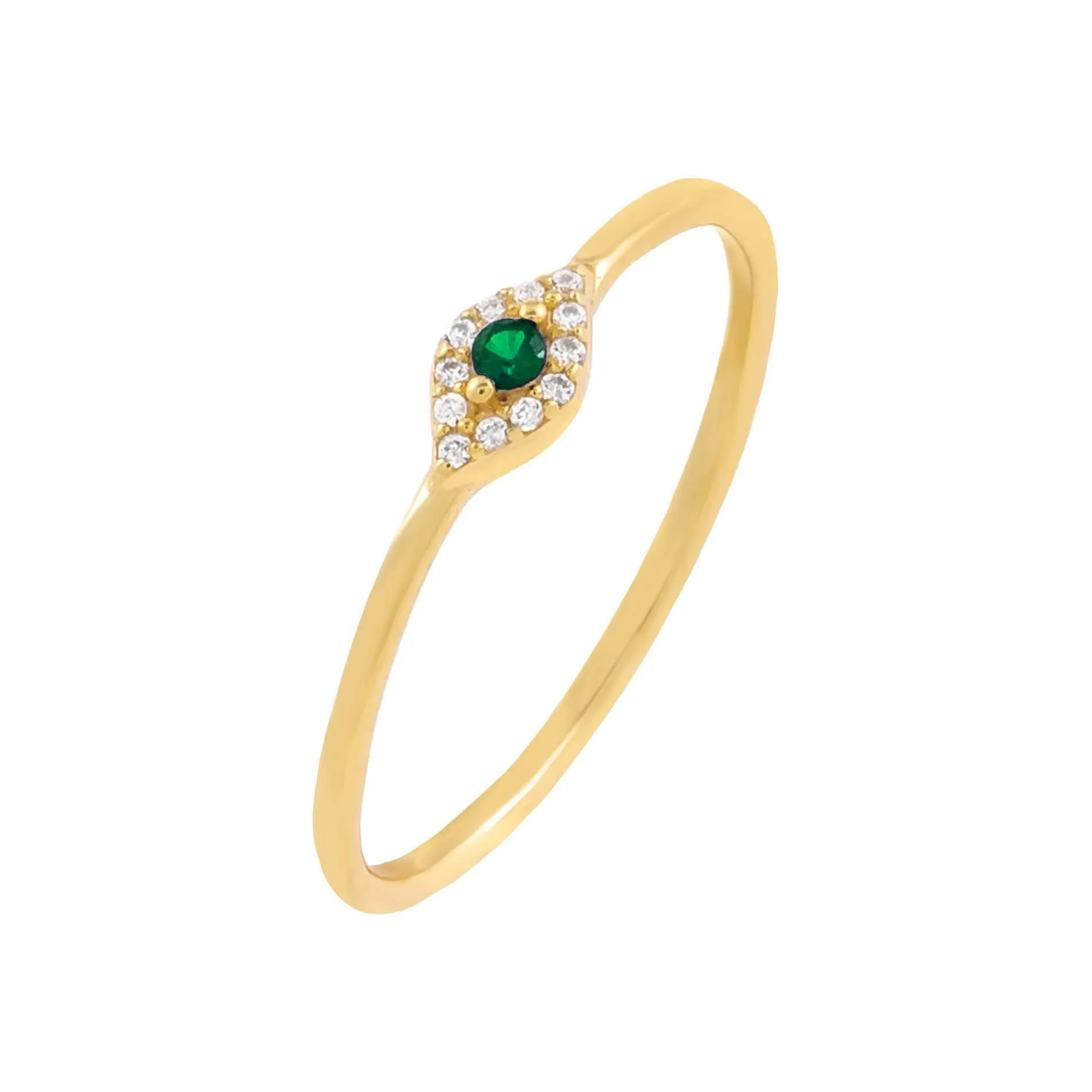 Multi Stone Evil Eye Thin Ring