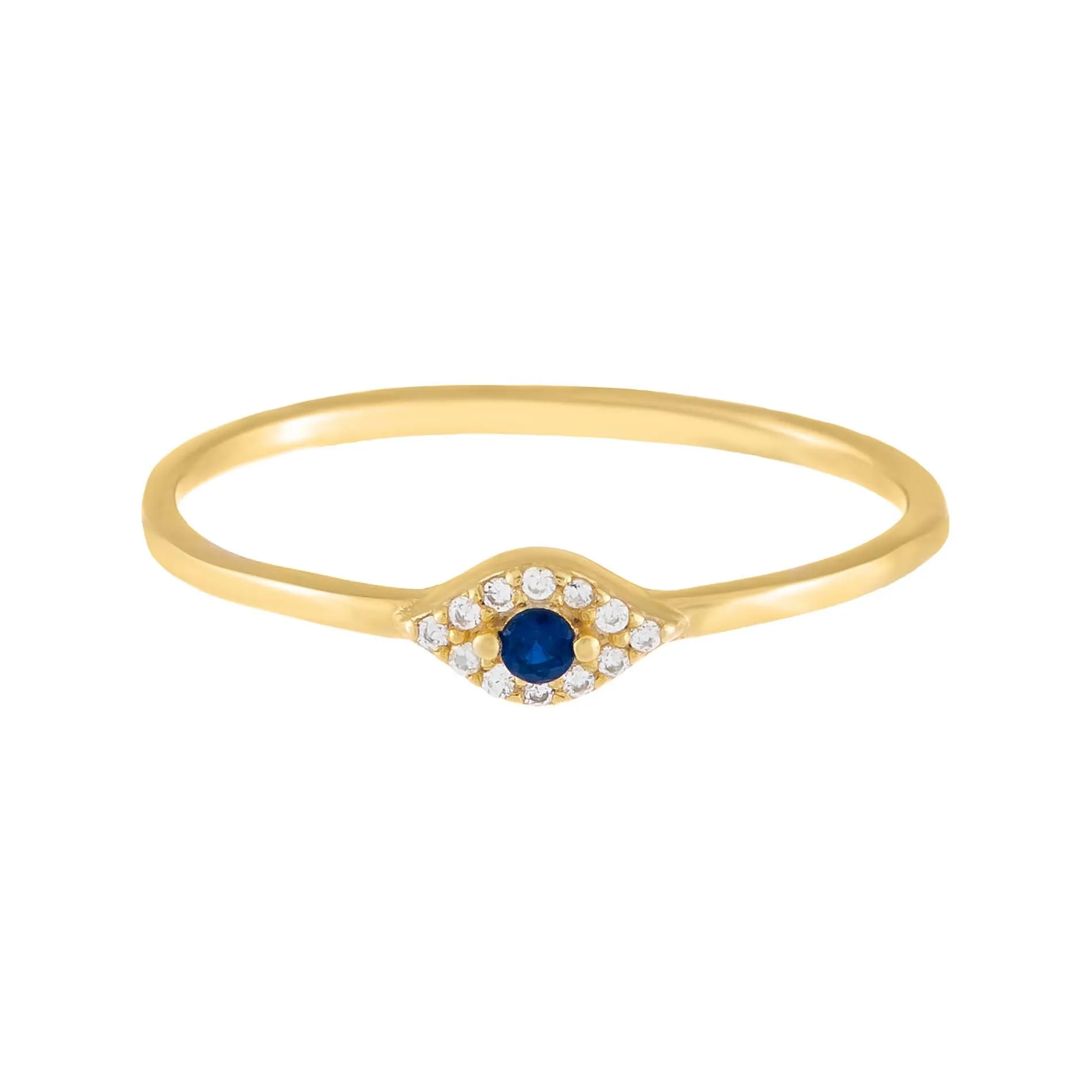 Multi Stone Evil Eye Thin Ring