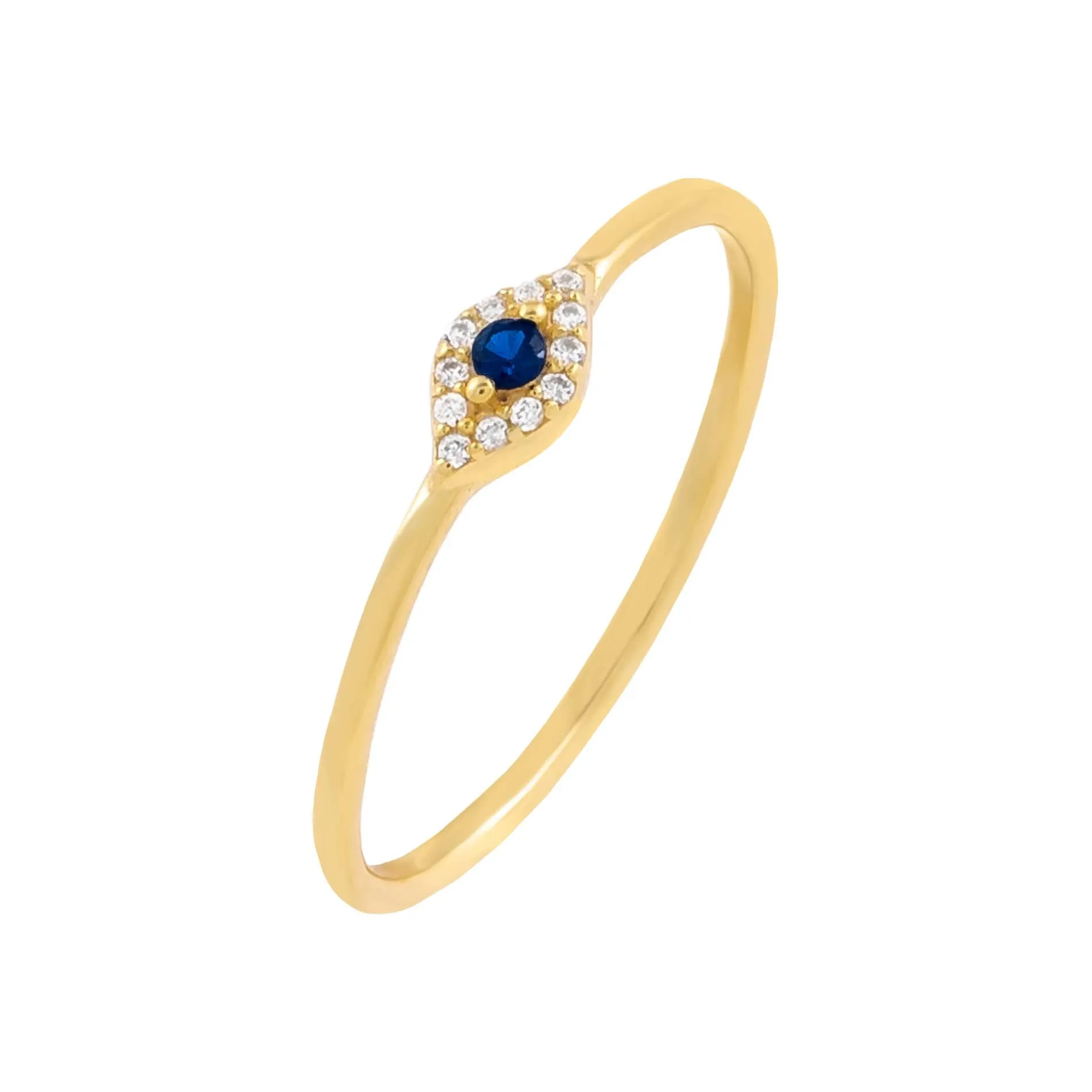 Multi Stone Evil Eye Thin Ring