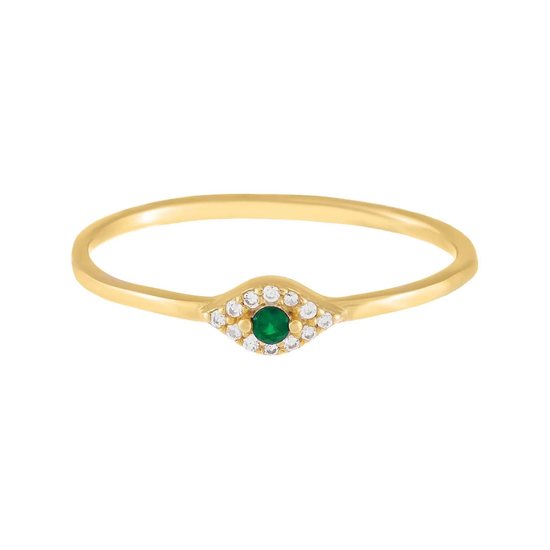 Multi Stone Evil Eye Thin Ring