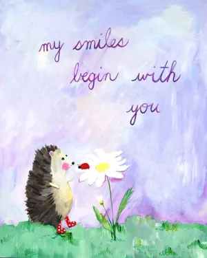 My smiles begin with you - Nursery Quote Art