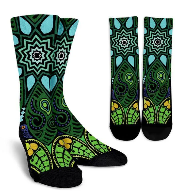 Nature mandala socks