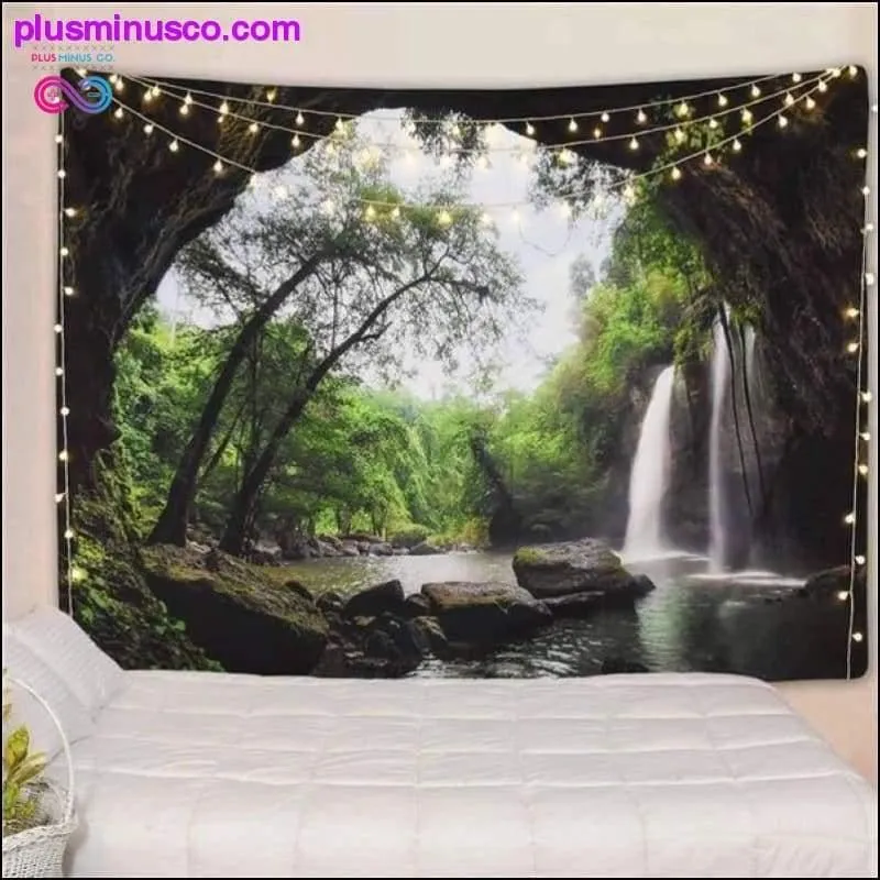 Nature Wall Tapestry Tree Forest Starry Sky Psychedelic