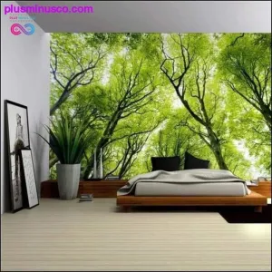 Nature Wall Tapestry Tree Forest Starry Sky Psychedelic