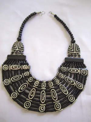 Nepal Bone   Horn Necklace Wide Bib