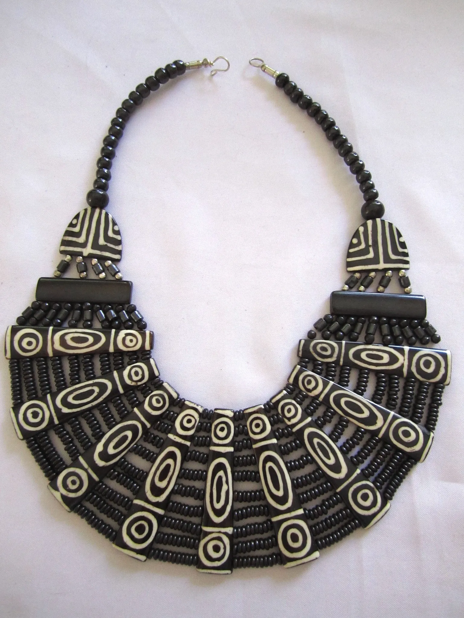 Nepal Bone   Horn Necklace Wide Bib