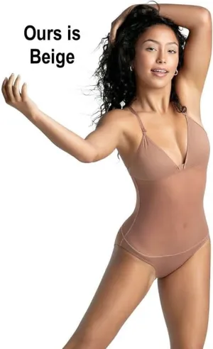 NEW Retails $40 Capezio Womens Bodysuit Sz M, Colour Beige
