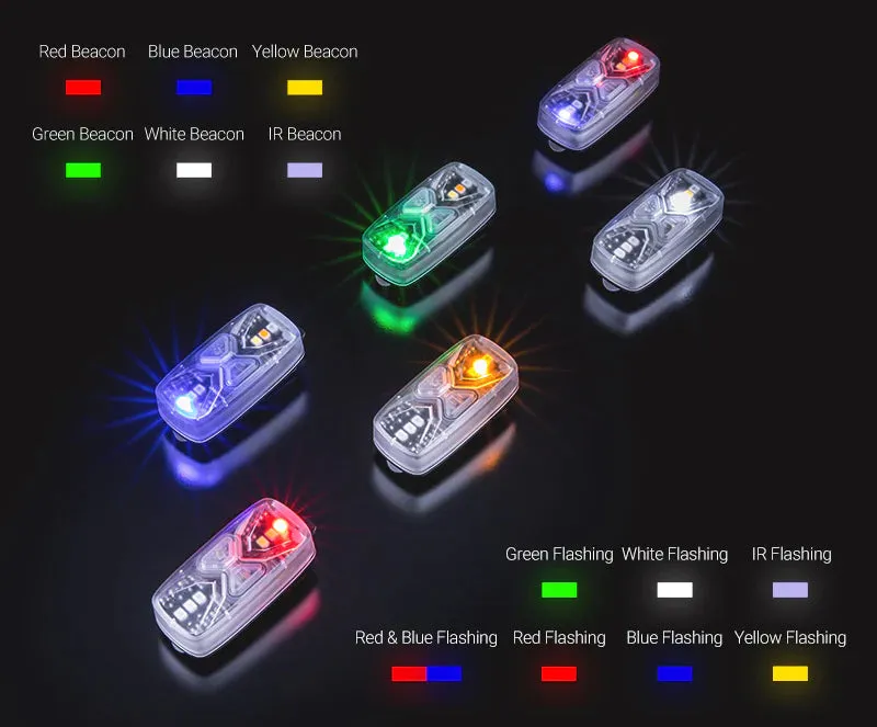 Nextorch U-Series Compact Rechargeable Safety Light, Multi-Function, White/Yellow/Green/Red/Red & Blue Emergency Signal, 7 Modes, Helmet Mount/Molle Webbing Mount – NXUT41
