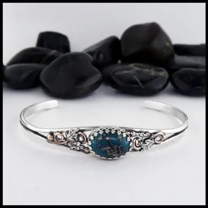 Oak Leaf Cuff Bracelet with Turquoise