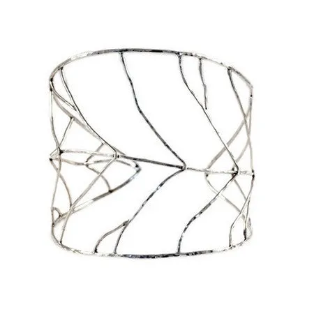 Organic Silver Leaf Cuff Bracelet