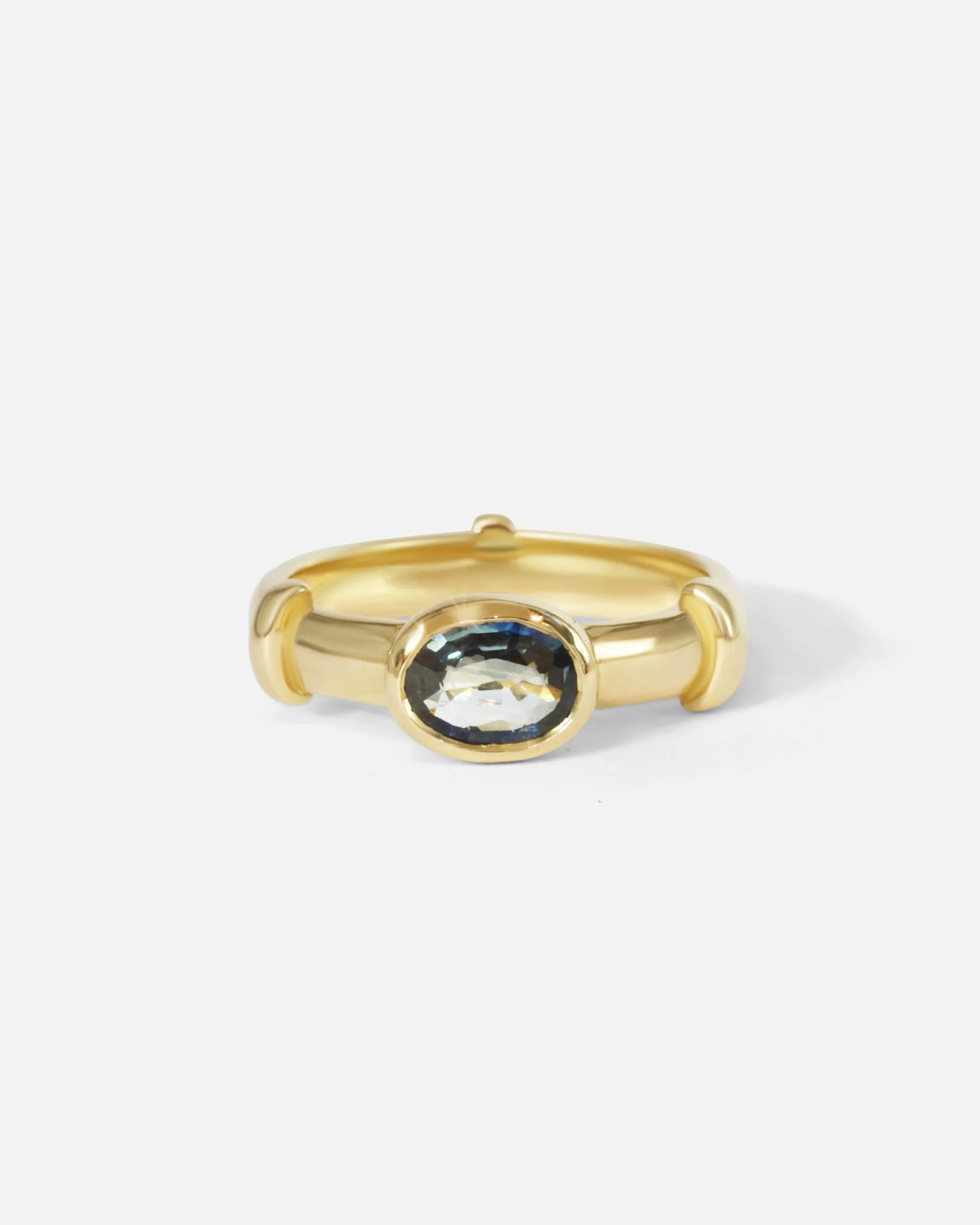Orion Solitaire Blue Oval Sapphire Ring