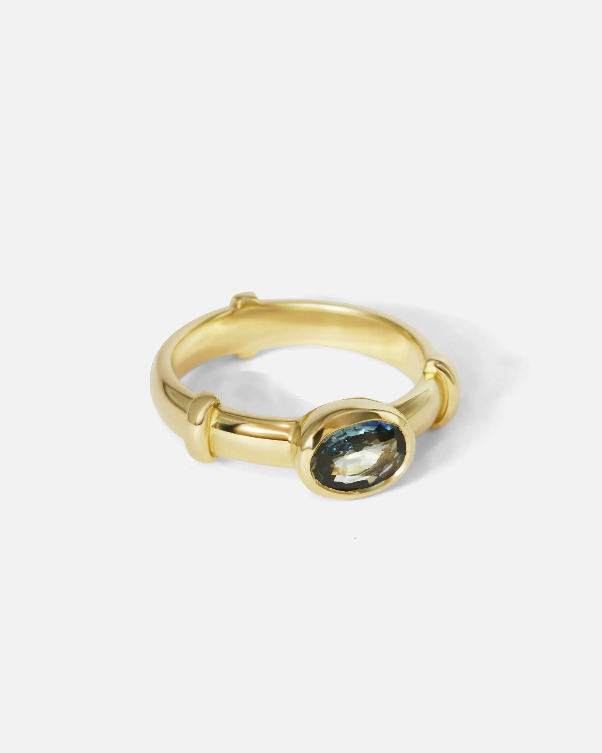 Orion Solitaire Blue Oval Sapphire Ring